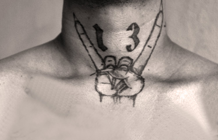 Эскиз тату 13 на шее